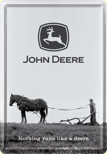 John Deere Horse metal postcard / mini-sign