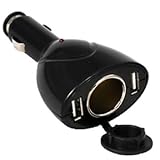 Dual USB In Car Charger Adaptor For iPod / TomTom / MP3 Black
