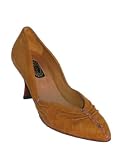 SALPY Tiffany Suede Snake Low Heel in Caramel