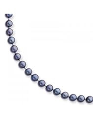 14k Yellow Gold 6-6.5mm Black Akoya Saltwater Cultured Pearl Bracelet