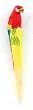 Red Parrot Bird Writing Pen Wood Carved