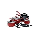 Silverstone Culinary Colors 12 Piece Cookware Set, Red
