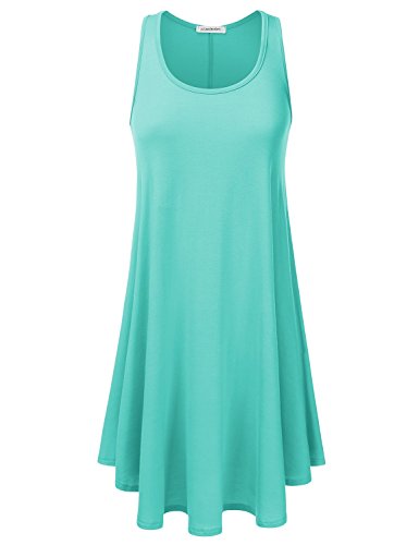 JJ Perfection Women's Sleeveless High Low Scoop Neck Flare Midi Dress