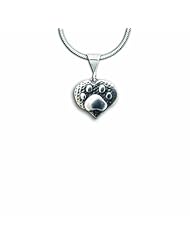 Sterling Silver Pet Paw Heart Pendant by The Magic Zoo