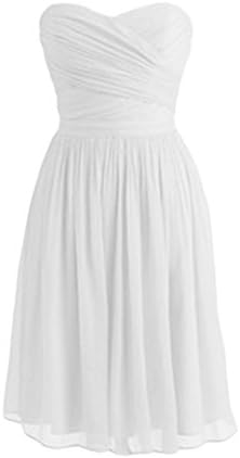 Victoria Dress Gorgeous A-Line Graduation Dresses Sweetheart Bridesmaid Dresses Chiffon-16W-White