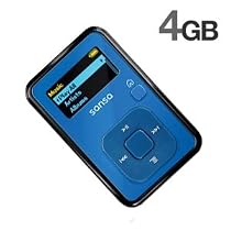 Sandisk Sansa Clip Clip+ Plus 4GB MP3 Player with microSD microSDHC Slot - Blue