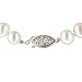 Sterling Silver White Freshwater Cultured A Quality Pearl Necklace (5.5-6mm), 16