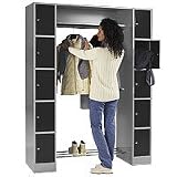 Grundeinheit, Schließfach-Garderobe, Säulen S 4/5, lichtgr./platingr.