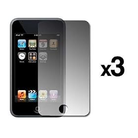 3 Pack of Premium Reusable LCD Screen Protectors for Apple iPod Touch 3rd Generation 32GB / 64GB [Accessory Export Packaging]