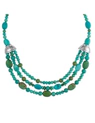 Relios Sterling Silver Kingman Turquoise Triple-Strand Statement Necklace