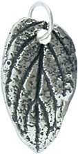 Detailed Mint Leaf Pendant in Sterling Silver, #7596