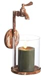 Pack of 2 Weathered Bathroom Faucet Pillar Candle Holder Wall Sconces 13"