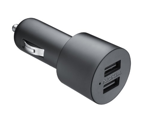 Nokia DC-20 Kfz-Ladestecker mit 2 USB-Buchsen und 2 USB Kabel f&uuml;r Lumia 800
