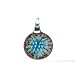 Aqua and Black Murano Pendant, 37mm x 48mm, Cord Type Varies