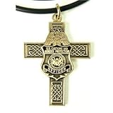 U.S. Customs and Border Protection Officer Antique Gold Tone Celtic Cross and Mini Badge Necklace