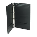 Wilson Jones Basic Round Ring Legal Size Vinyl Binder 1 14 x 81/2 Sheet Size Capacity - Black (W80674F)