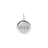 Sterling Silver Reversible Peridot Crystal Clover and Engraved LUCK Charm