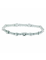 1.33 Carat Diamond Cluster Style Round Bracelet 14K White Gold