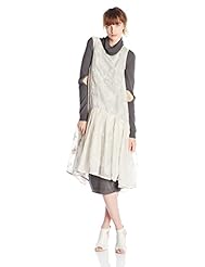 Beaded Cutout Pleated Applique Dropped   Waistline  Dress