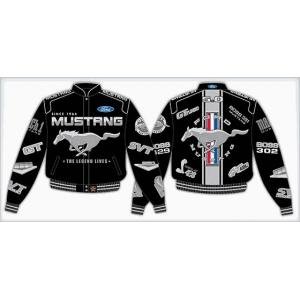 Ford Mustang Collage Adult Black Twill Jacket