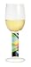 White Wine Glass, Navaja, Multi Color Stem w/ Napkin. Designer Embossed Stem White Wine Goblet