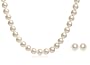 14k Yellow Gold Akoya Cultured Pearl 6.5-7mm Necklace and Stud Earring Set