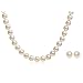 14k Yellow Gold Akoya Cultured Pearl 6.5-7mm Necklace and Stud Earring Set