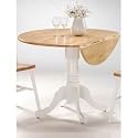 Furniture online: International Concepts T02-42DP 42-Inch Round Dual Drop Leaf Ped Table, White/Natural