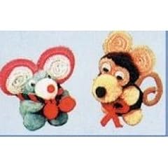 Pomponfiguren Maus / Affe