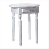 Distressed White Wood Side Table