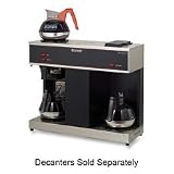 Pour-O-Matic Three-Burner Pour-Over Coffee Brewer, Stainless Steel, Black