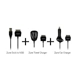 inspiretech Microsoft Zune 30GB, 80GB, 4GB, 8GB Travel Combo Set AC + Car + USB sync cable combo deal