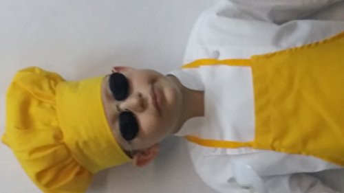 CHEFSKIN KIDS YELLOW MUSHROOM CHEF HAT, ADJUSTABLE VELCRO