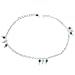 Anklets for Women in Pair Sterling Silver Gemstone Jewelry 10.5 Inches (ganklt027)
