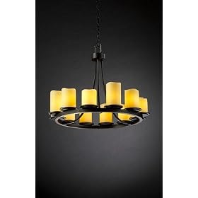 Dakota Black 12 Light Ring Candle Shades Short