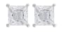 Platinum Overlay Sterling Silver 5.25mm Princess Cubic Zirconia Four-Prong Stud Earrings