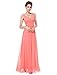 Ouman Sweetheart Bridesmaid Chiffon Prom Dress Long Evening Gown Blush S