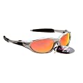 RayZor Professional Lightweight UV400 Silver Sports Wrap Golf Sunglasses, With an Red Iridium Revo Anti-Glare Lens