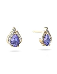 Genuine Tanzanite 14kt Yellow Gold Flame Earrings