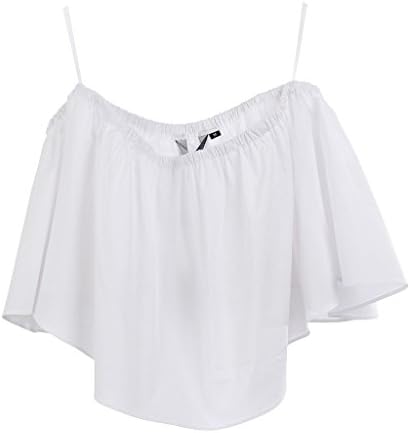 JAZZEVAR women's Smock Off-The-Shoulder Bardot Blouse size M color white