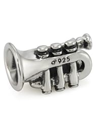 Genuine Ohm Beads (TM) Product. 925 Sterling Silver Trumpet Bead Charm. 100% Satisfaction Guaranteed.