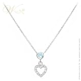 WILLOW GOLD: *BLUE ICE & WHITE DIAMOND HEART NECKLACE*