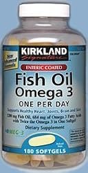 Kirkland Signature Fish Oil w/ Omega-3 Enteric Coated 180 Softgels