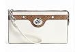 Authentic Coach Penelope Leather Zippy Clutch Wristlet Wallet 45647 White Nutmeg