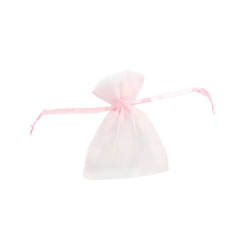 50 X Transparent Polyester Yarn Gift Jewelry Bag Pouch Lightpink