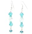 Aquamarine, Apatite, Turquoise, and Swarovski Crystal Bead Dangle Earrings with Sterling Silver Accents, #7817