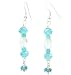 Aquamarine, Blue Apatite, Turquoise Gemstone, and Swarovski Crystal Bead Dangle Earrings with Sterling Silver Accents, #7817