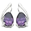 14K White Gold Amethyst Earrings