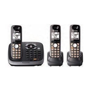 Panasonic KX-TG6543B DECT 6.0 PLUS Expandable Digital Cordless Answering System with 3 Handsets