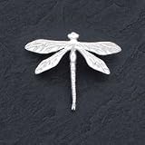 Sterling Silver Satin Finish Diamond Cut Dragon Fly Pin